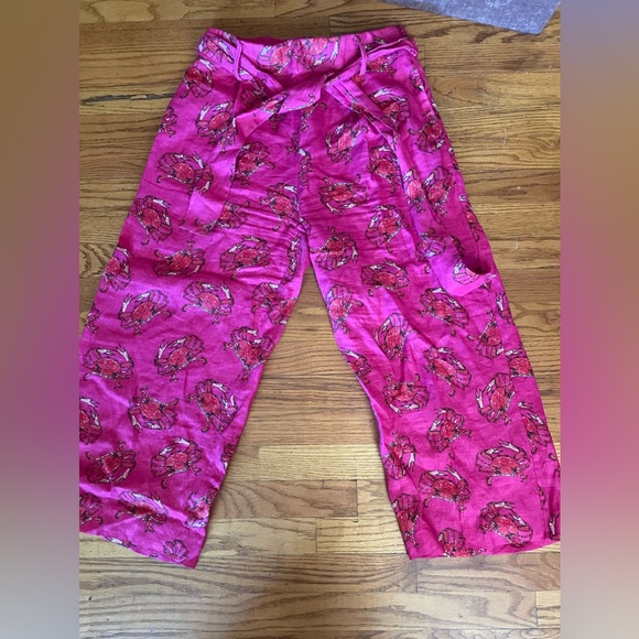 J. Crew Pants & Jumpsuits J Crew Linen Ratti King Crab Print Petite